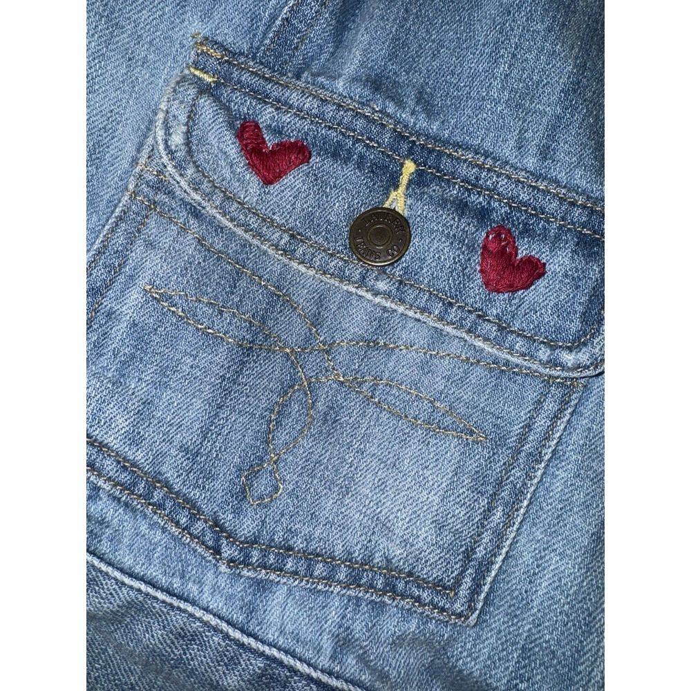 LRL Ralph Lauren Jacket XL Blue Denim Cotton Trucker Patchwork Hearts Libra Vine - Picture 6 of 15